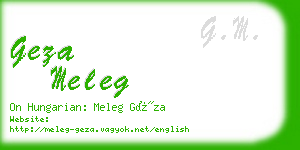 geza meleg business card